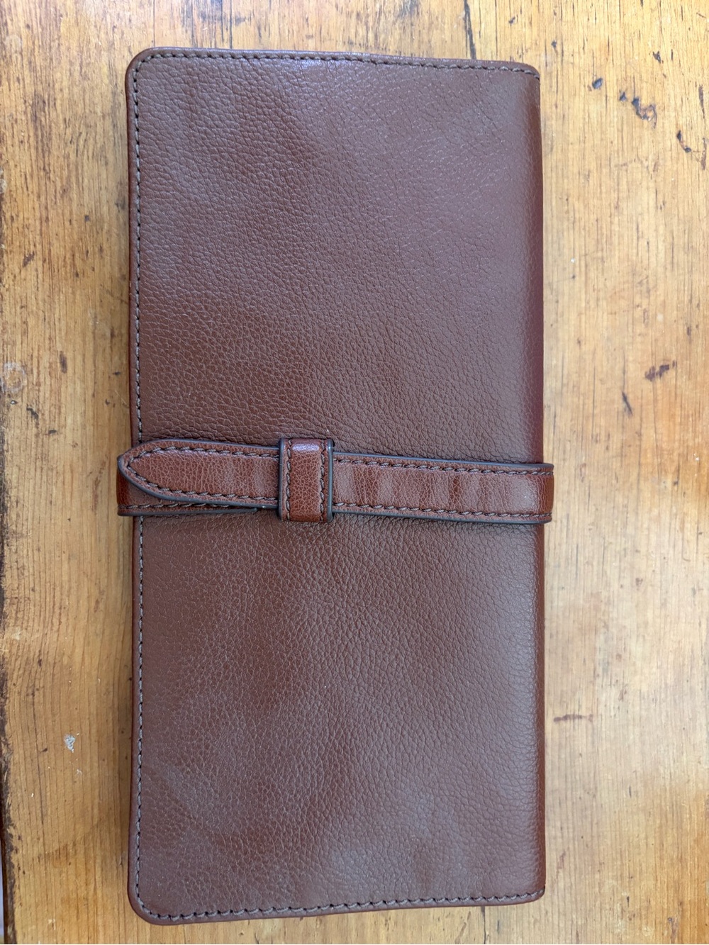 Fossil Brown Leather Travel Wallet